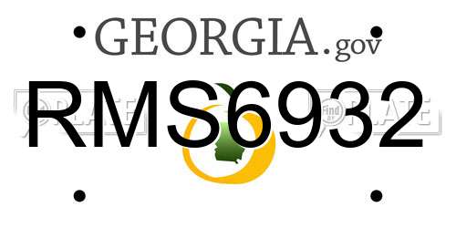 RMS6932 Georgia License Plate