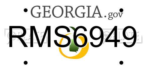 RMS6949 Georgia License Plate