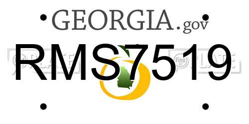 RMS7519 Georgia License Plate