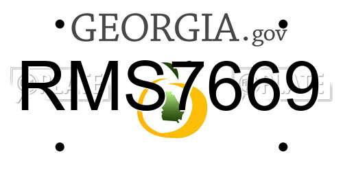 RMS7669 Georgia License Plate