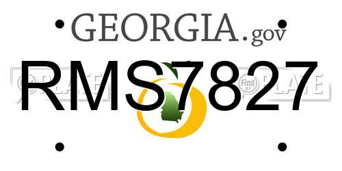 RMS7827 Georgia License Plate