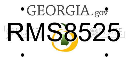 RMS8525 Georgia License Plate
