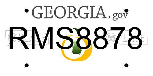 RMS8878 Georgia License Plate