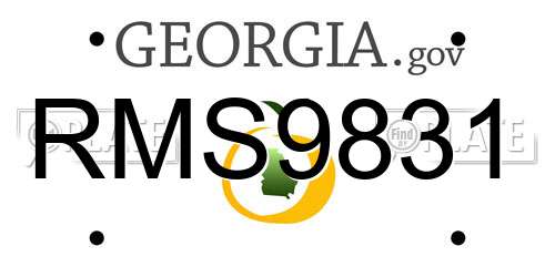 RMS9831 Georgia License Plate