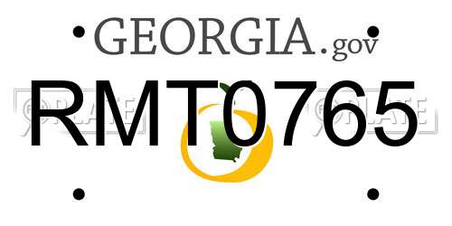 RMT0765 Georgia License Plate