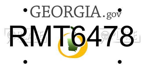 RMT6478 Georgia License Plate