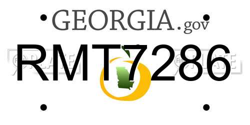 RMT7286 Georgia License Plate