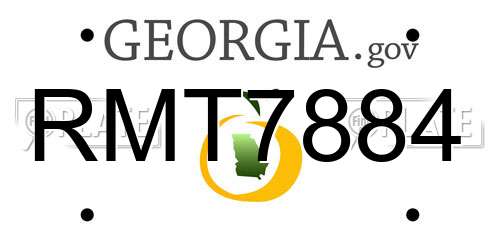 RMT7884 Georgia License Plate