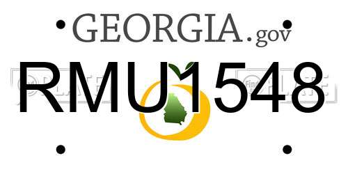 RMU1548 Georgia License Plate