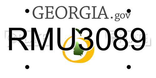 RMU3089 Georgia License Plate