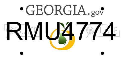 RMU4774 Georgia License Plate