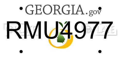 RMU4977 Georgia License Plate