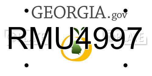 RMU4997 Georgia License Plate