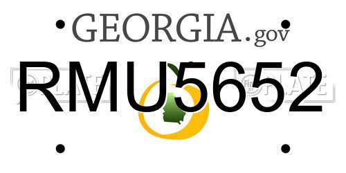 RMU5652 Georgia License Plate
