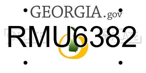 RMU6382 Georgia License Plate