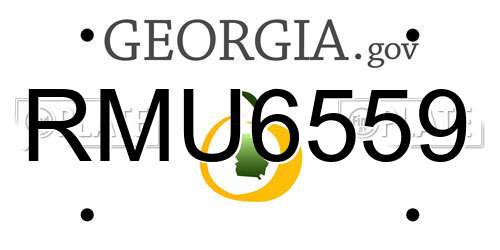 RMU6559 Georgia License Plate
