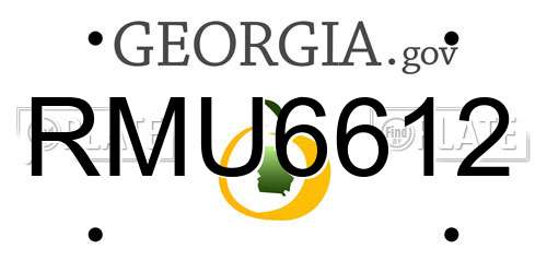 RMU6612 Georgia License Plate