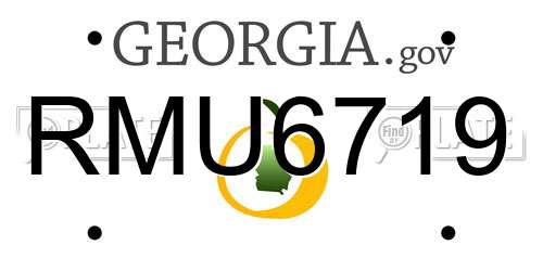 RMU6719 Georgia License Plate