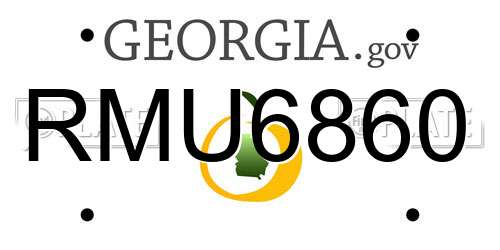 RMU6860 Georgia License Plate