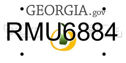 RMU6884 Georgia License Plate