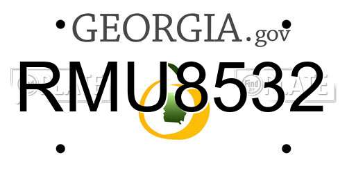 RMU8532 Georgia License Plate