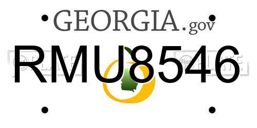RMU8546 Georgia License Plate