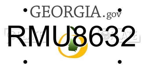 RMU8632 Georgia License Plate