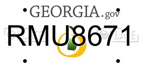 RMU8671 Georgia License Plate