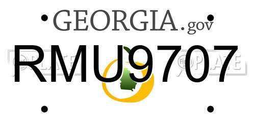 RMU9707 Georgia License Plate