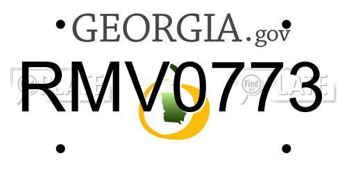 RMV0773 Georgia License Plate