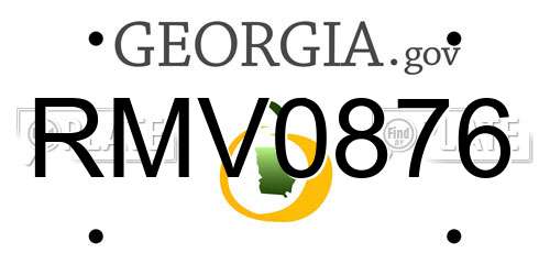 RMV0876 Georgia License Plate