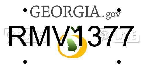 RMV1377 Georgia License Plate