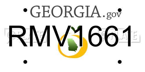RMV1661 Georgia License Plate