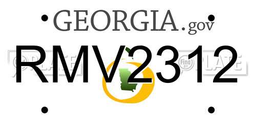 RMV2312 Georgia License Plate