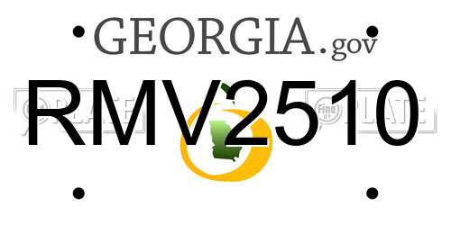 RMV2510 Georgia License Plate