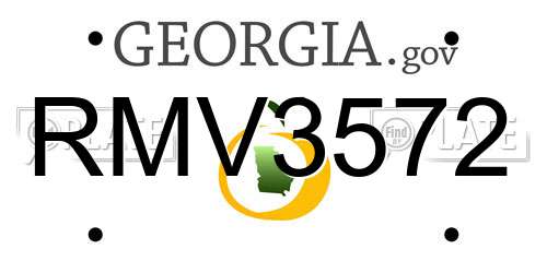 RMV3572 Georgia License Plate