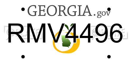 RMV4496 Georgia License Plate