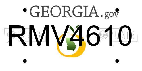 RMV4610 Georgia License Plate