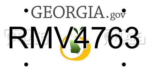 RMV4763 Georgia License Plate