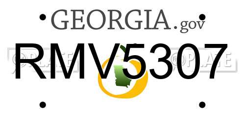 RMV5307 Georgia License Plate