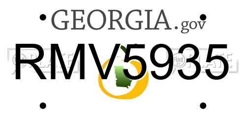 RMV5935 Georgia License Plate