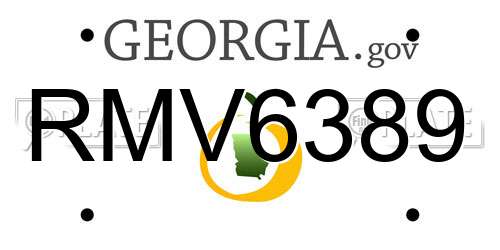 RMV6389 Georgia License Plate