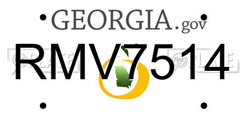 RMV7514 Georgia License Plate