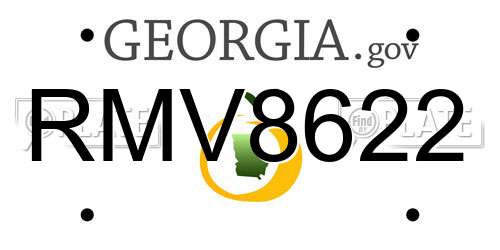 RMV8622 Georgia License Plate