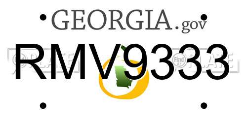 RMV9333 Georgia License Plate
