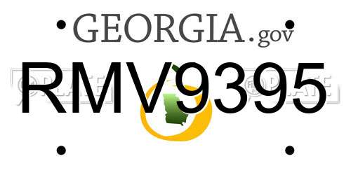 RMV9395 Georgia License Plate