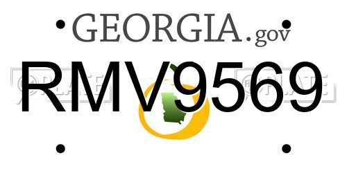RMV9569 Georgia License Plate