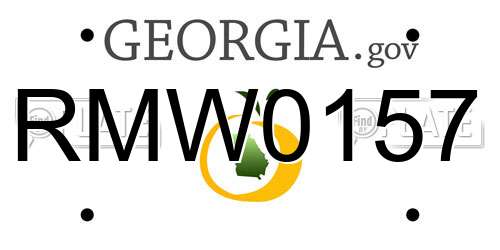 RMW0157 Georgia License Plate