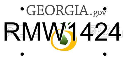 RMW1424 Georgia License Plate
