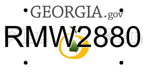 RMW2880 Georgia License Plate